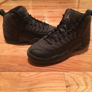 📌📌📌JORDAN 12 WOOL BLACK🖤 & GRAY📌📌📌